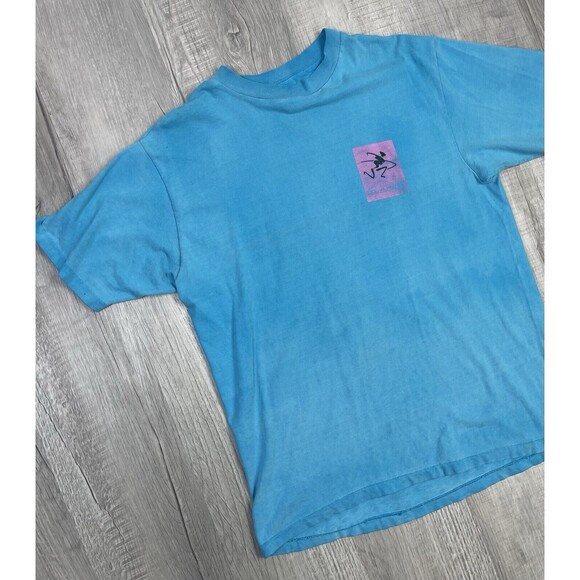 Vintage 80s Ocean Pacific Frank Sinatra Shirt Large Surf Comp Blue Beach Rare V - Picture 3 of 14